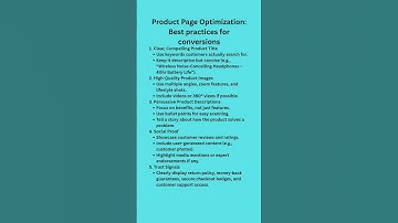 Ecommerce product page optimization