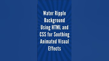 🌊 Create a Stunning Water Ripple Effect in 60 Seconds! ⏱️ (HTML, CSS) #shorts