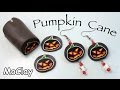 Polymer Clay Pumpkin Cane - Halloween earrings tutorial