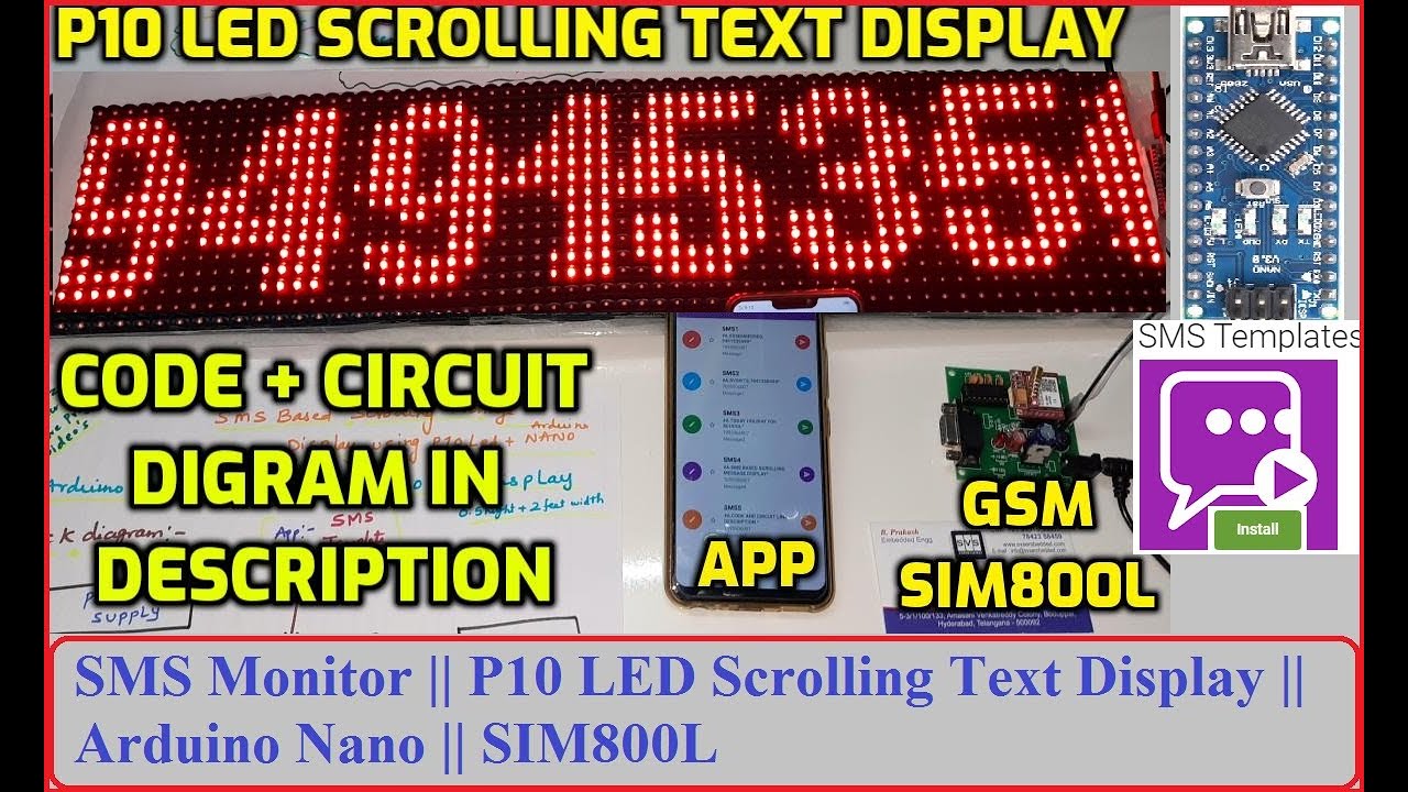 SMS Monitor || P10 LED Display || Arduino || SIM800L - YouTube