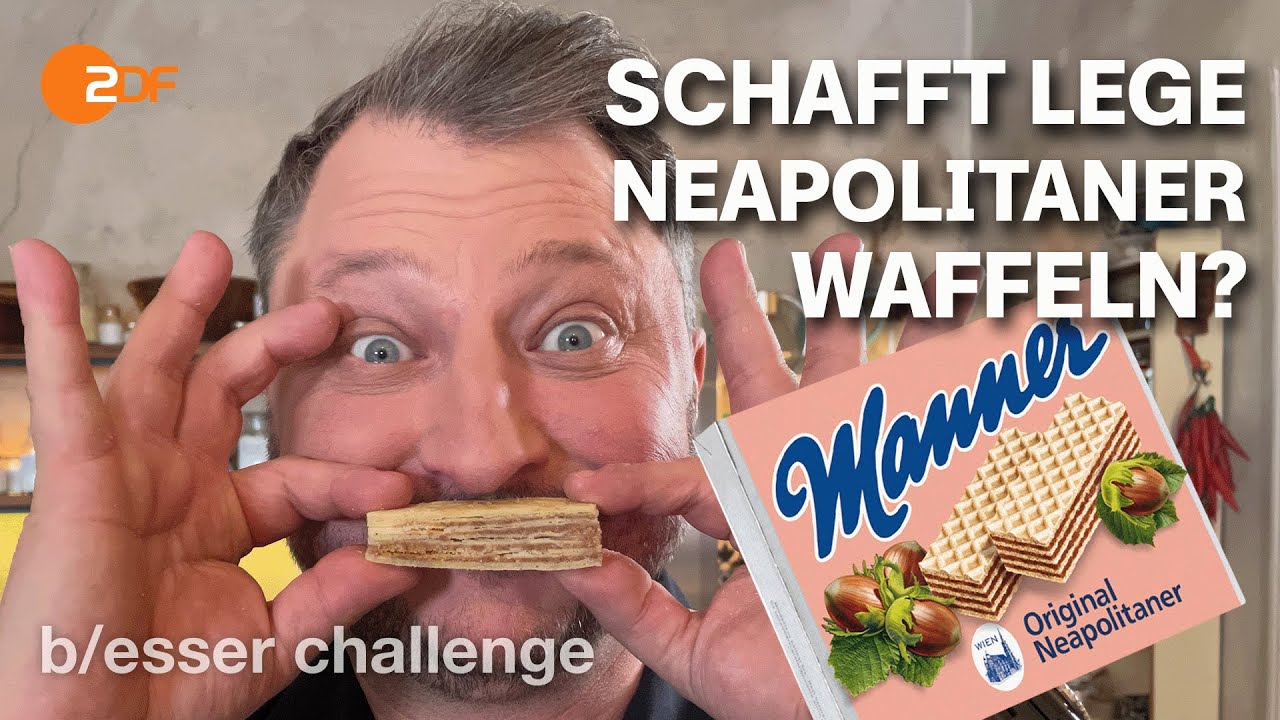 Wuchtige Waffeln: Sebastian muss Neapolitaner à la Manner selber machen | b/esser challenge