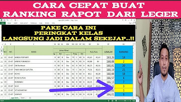CARA BUAT RANKING RAPOT DARI LEGER | CARA CEPAT BUAT PERINGKAT KELAS DARI LEGER