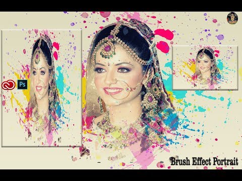 Brush Effect Portrait  Photoshop CC Tutorial  Digital Art in Photoshop c...