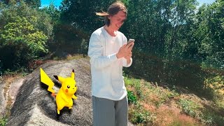Catching my FIRST Pokémon in Pokémon GO