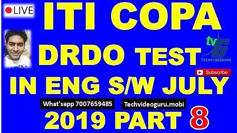 ITI COPA MOCK TEST SEMESTER 1-2 LIVE SOLUTION WITH PDF JULY 2019 CLASS PART 8 DRDO COPA  ENGLISH S/W