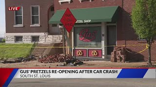 Gus’ Pretzels to reopen Tuesday, just days after driver slams into building