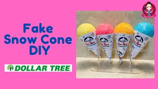 Fake Snow Cone DIY (includes plain white cone template download) - Dollar Tree