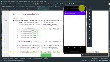 Android Studio Tutorial - RecyclerView With Grid Layout And Linear Layout