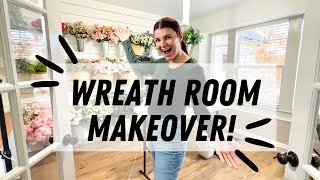 WREATH ROOM MAKEOVER AND STUDIO TOUR! Behind the scenes of my wreath room and YouTube setup