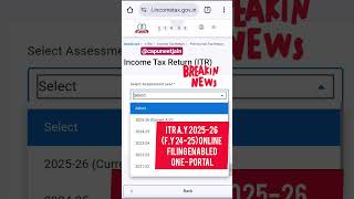 Online ITR #incometax Filing enabled for F.Y 2024-25 (A.Y 2025-26) on Income Tax Portal