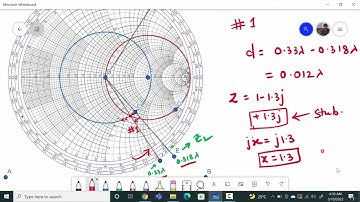 Single series stub matching using smith chart.