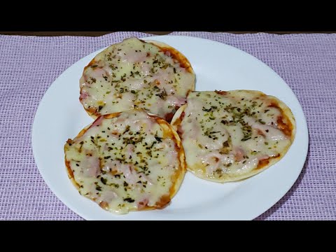Mini PIZZAS com  MASSA de PASTEL - Na frigideira/ Lanche rápido e DELICIOSO