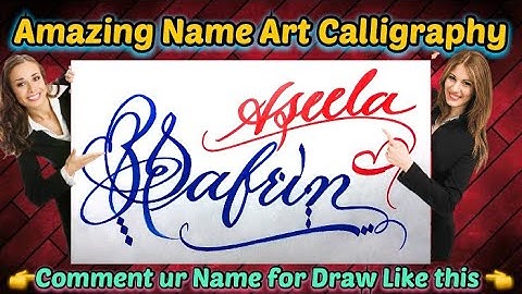 Safrin Aseela Name Signature Calligraphy Status | How to Draw, Cursive Calligraphy with Cut Marker