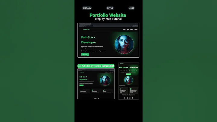 🚀 Portfolio Website | Responsive HTML, CSS & JS | MZCode01 #website #coding #shorts #css #html #js thumbnail