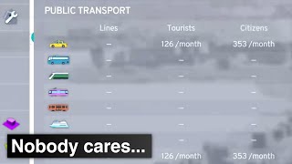 Public Transit has 0 influence on the Simulation in Cities Skylines 2 whatsoever...