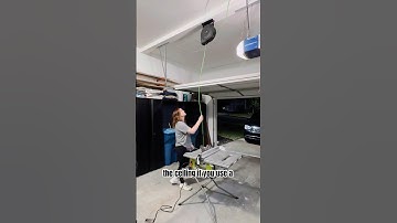 Ceiling-mounted extension cord = endless tool power! #GarageOrganization #diygarage #workshopideas