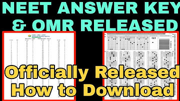 NEET 2021 Answer key & OMR Sheet Officially Released Now, How to Check Neet Answer key