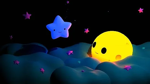 Lullaby For Babies ♫ Moon and Sleepy Star . Calming Bedtime Video