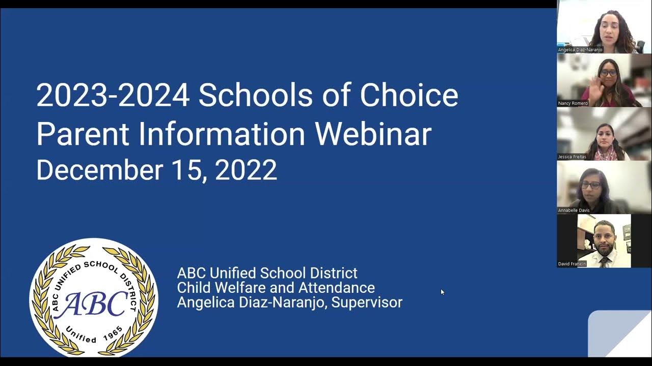 20232024 Schools of Choice Parent Information Webinar YouTube