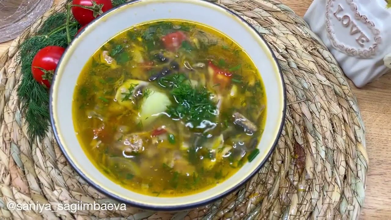 Вкусный Грибной суп с мясом / как готовить грибной суп / суп с грибами