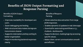 Json formatting and response parsing