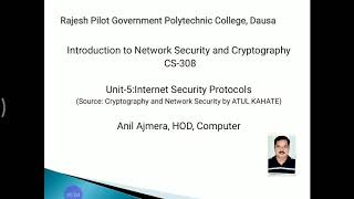 CS-308: INTERNET-SECURITY PROTOCOLS by Anil Ajmera