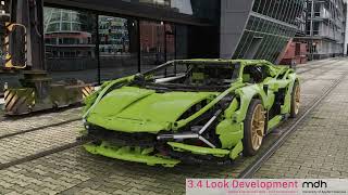 Digital Lego Look Dev 3D Tracking Hdri Based Lighting Lamborghini Sián Final Grading