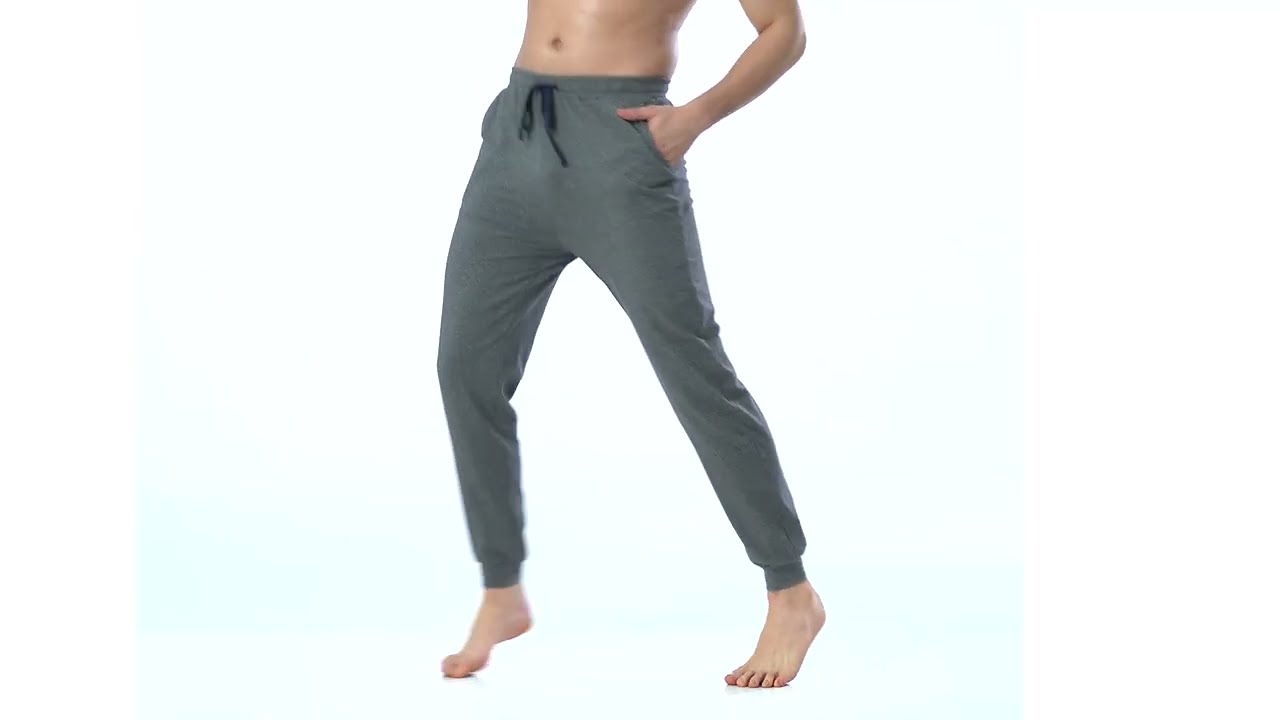 Jogger Pants for Men Cotton Pajama Bottoms Lightweight Casual Sweatpants Soft Lounge Pant Pjs