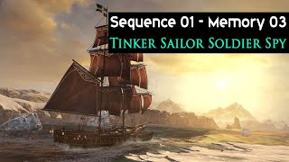 Assassin's Creed: Rogue walkthrough (100% sync) Sequence 1, Memory 3: Tinker Sailor Soldier Spy
