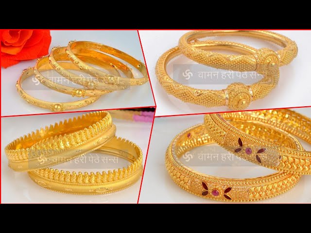 Traditional tode bangle designs by waman Hari pethe Jewellers || gold  bangles - YouTube