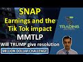 SNAP Snapchat earnings beat and the Tik Tok impact. MMTLP Will Trump and Vance give resolution?