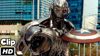 Captain America VS Ultron Fight Scene Hindi Avengers Age of Ultron  Movie Clip HD 4K