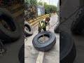Highway Truck Tire Explosion! To Replace a Tire