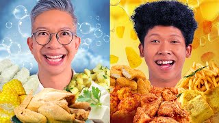 BUKA PUASA MAKAN MAKANAN REBUS VS GORENG!!