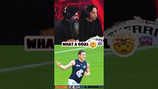 Carlton's Ben Ainsworth with a goal worth hearing twice… now hear it in Hindi 🎙️ #AFLKhel