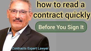 how to read a contract quickly before you sign it Saeed A Shaikh Contracts Expert Laywer @Shaikhain