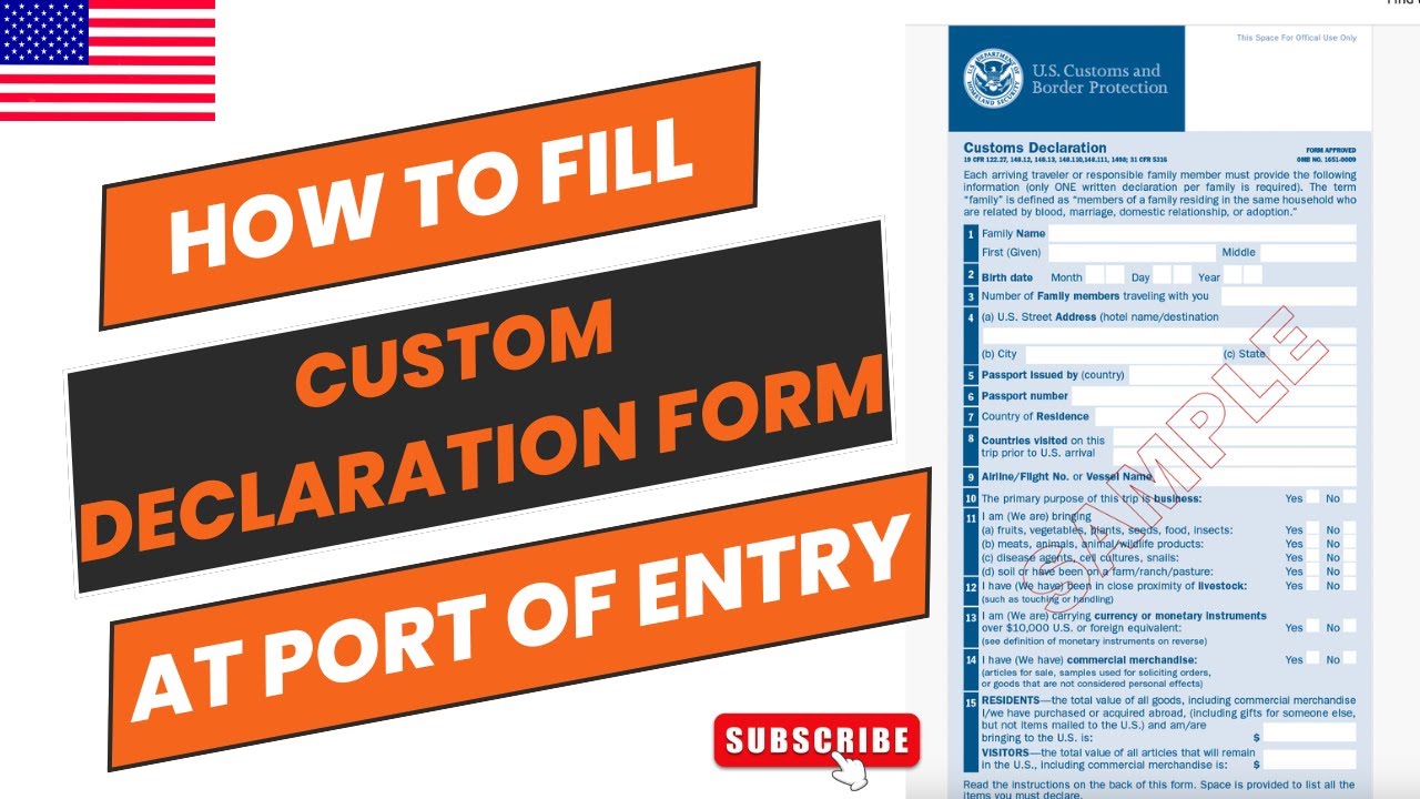 How To Fill US Customs Declaration Form At Port Of Entry USA How To Fill US Customs Declaration Form At Port Of Entry USA