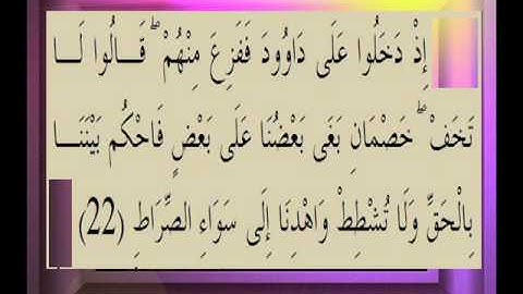 القرآن الكريم سورة ص الأية 22