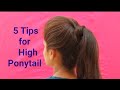 &quot;5 Easy Tips&quot; for How to make &quot;High Ponytail&quot; // 4 Types High Ponytail Hairstyles // #high_ponytail