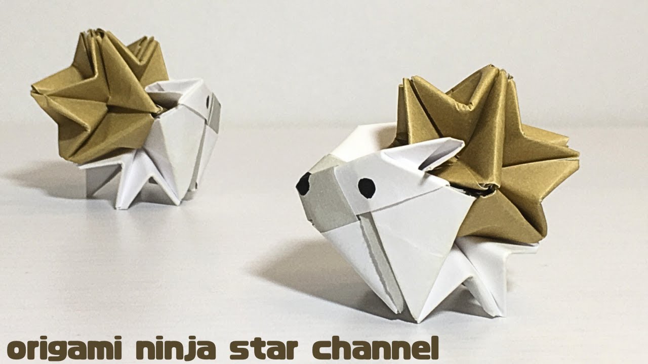 折り紙☆8 ハリネズミ 1-1 hedgehog origami - YouTube