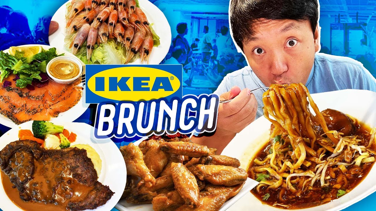 $1 MEALS! Trying IKEAs SEAFOOD & NOODLES Brunch in Singapore
