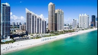 Flying Over Sunny Isles Beach. Miami Dji Drone.