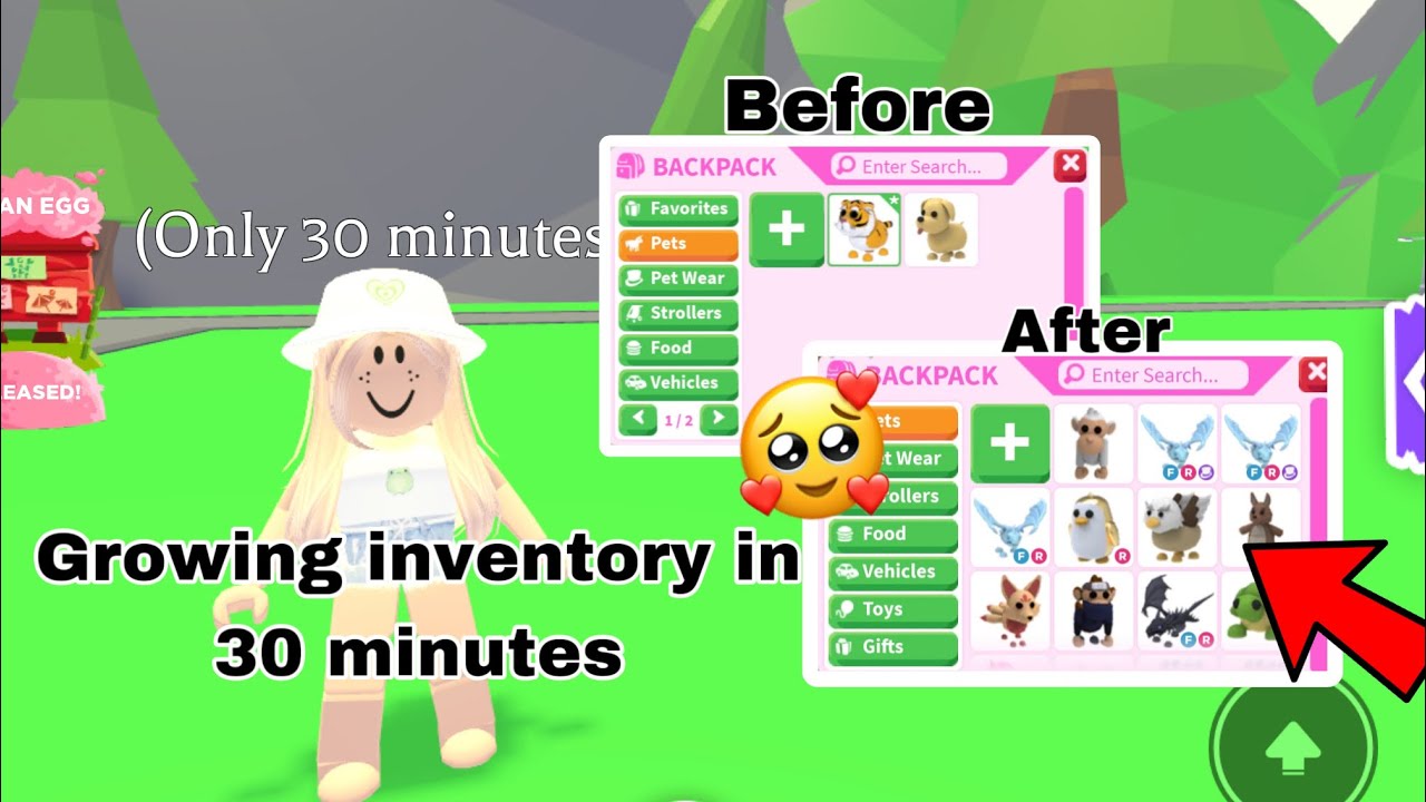 Growing inventory in Just 30 Minutes Adopt me *got amazing pets