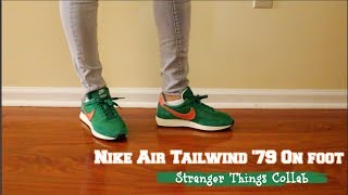 nike stranger things tailwind on feet