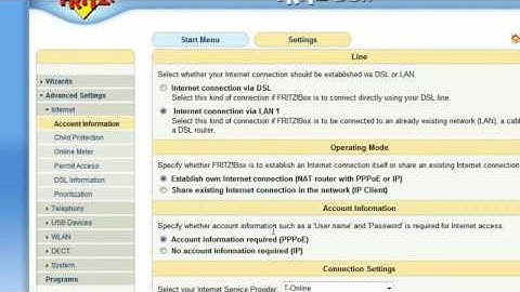 Fritz!Box set up connection to the Internet