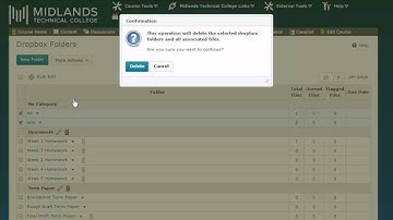 D2L Brightspace v10.4 Delete and Restore Dropbox Folders