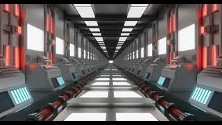 Wide Bright Metal Sci Fi Corridor