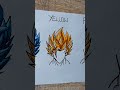 How to Draw Goku's Hair With🤯( Blue,Yellow,Red  ) #shorts