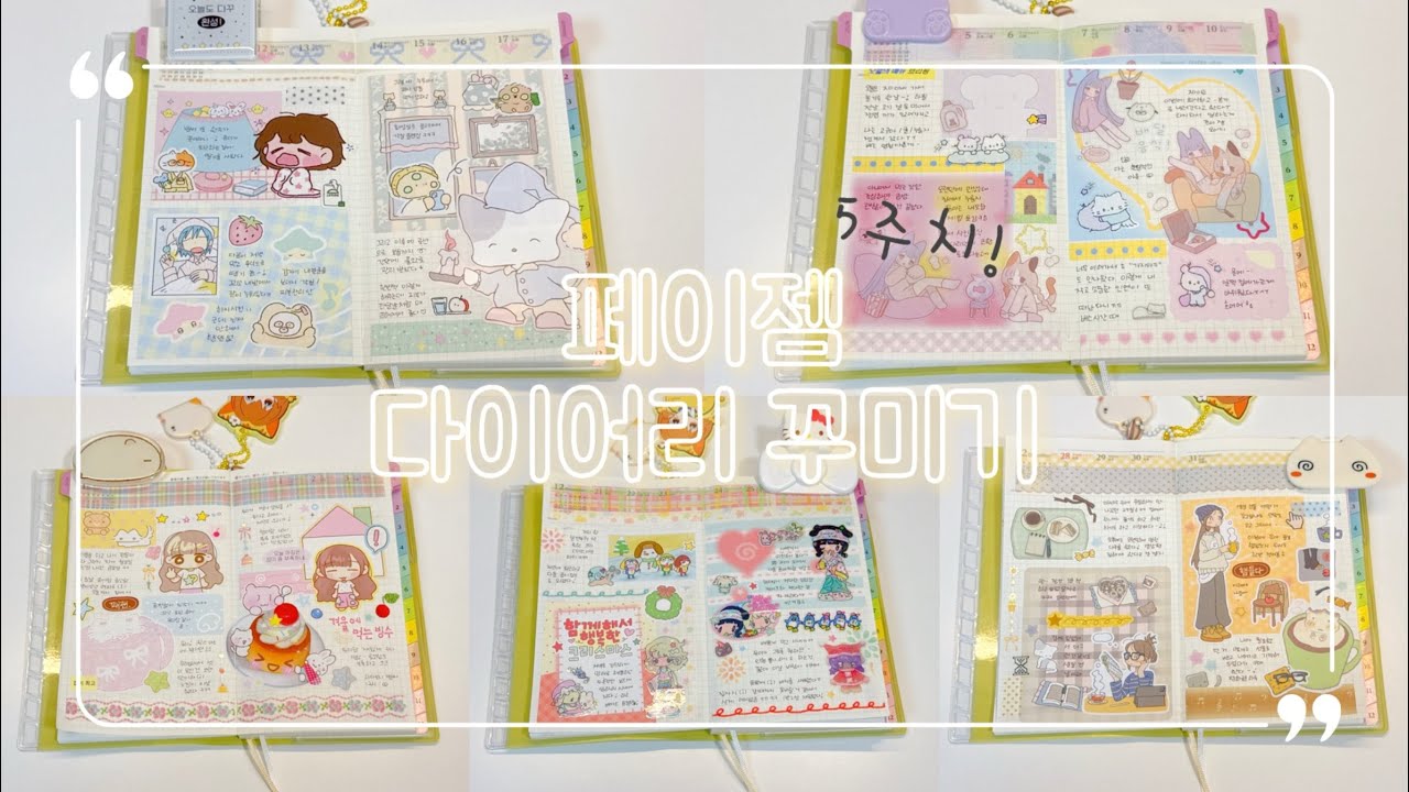페이젬 다이어리 다꾸 5주치 모음₊ ♪ ・₊✩  | 올해 첫 다이어리꾸미기 영상✏️ | 케일페 가기 전에 바인더 다이어트⭐️