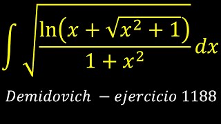 Integral de logaritmo - Integral indefinida - Solucionario Demidovich - ejercicio 1188 - Cálculo